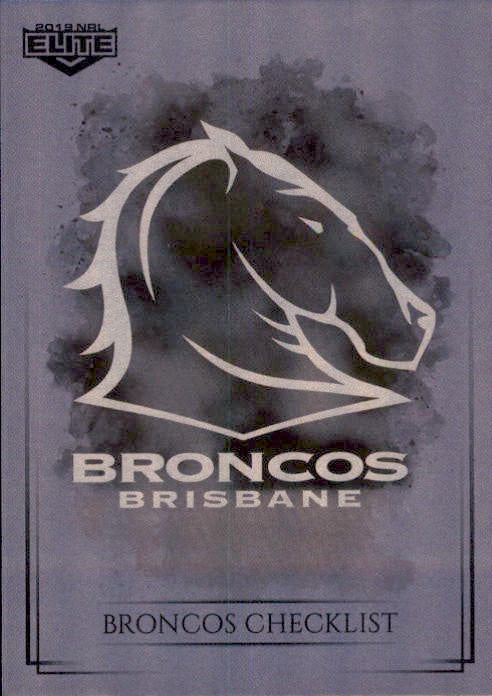 Brisbane Broncos Checklist, Silver Special Parallel, 2019 TLA Elite NRL