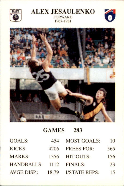 Alex Jesaulenko, The Great Footy Card Game, 1994 Spears Games