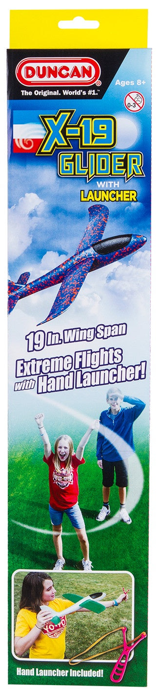 Duncan X-19 Glider with Hand Launcher- Blue Speckle Body & Wings