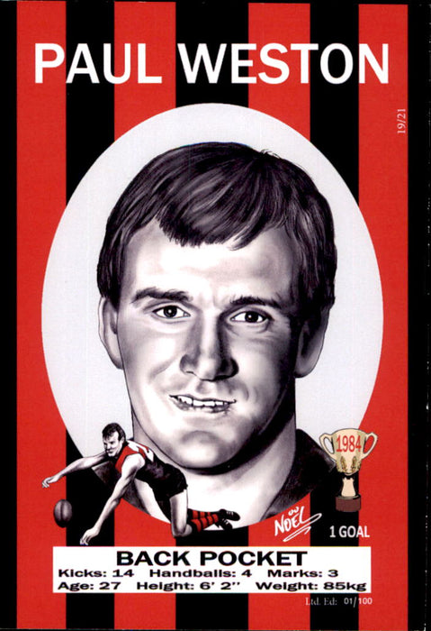 Essendon Bombers 1984 Premiers Card Set by Noel